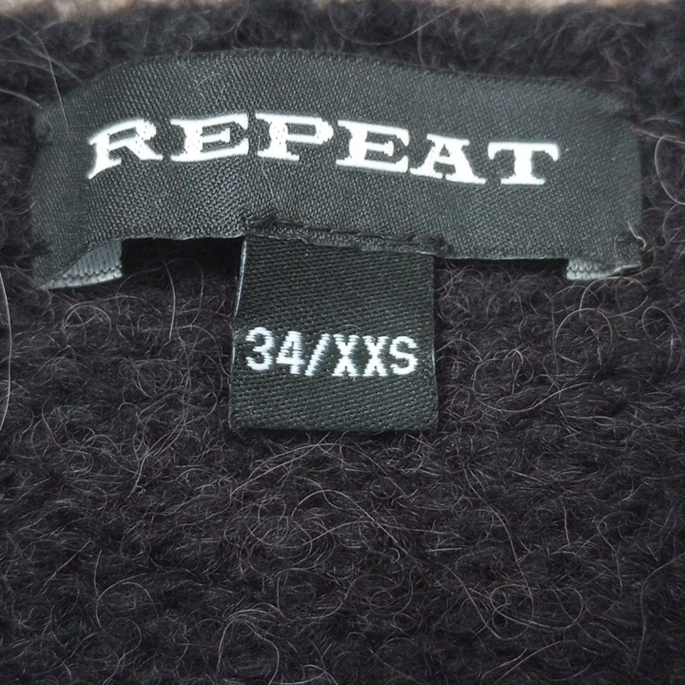 Repeat Womens Sweater Sz XXS Alpaca Wool Black Pink Oversized Warm Winter Fall - Picture 6 of 8